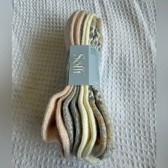 Sofft Super Soft No Show Socks 4 pack Cream/Pink/Multi Color NWT - Women’s 4-10 - Picture 4 of 7